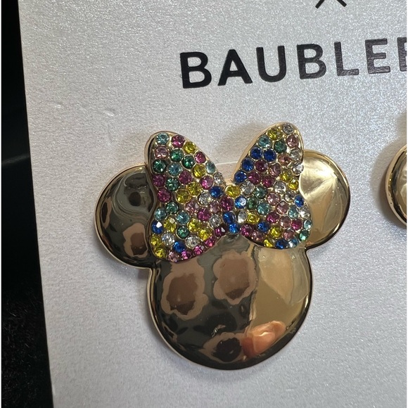 NEW💍 BAUBLEBAR x Disney Minnie Mouse Gold Stud Earrings - Picture 6 of 10